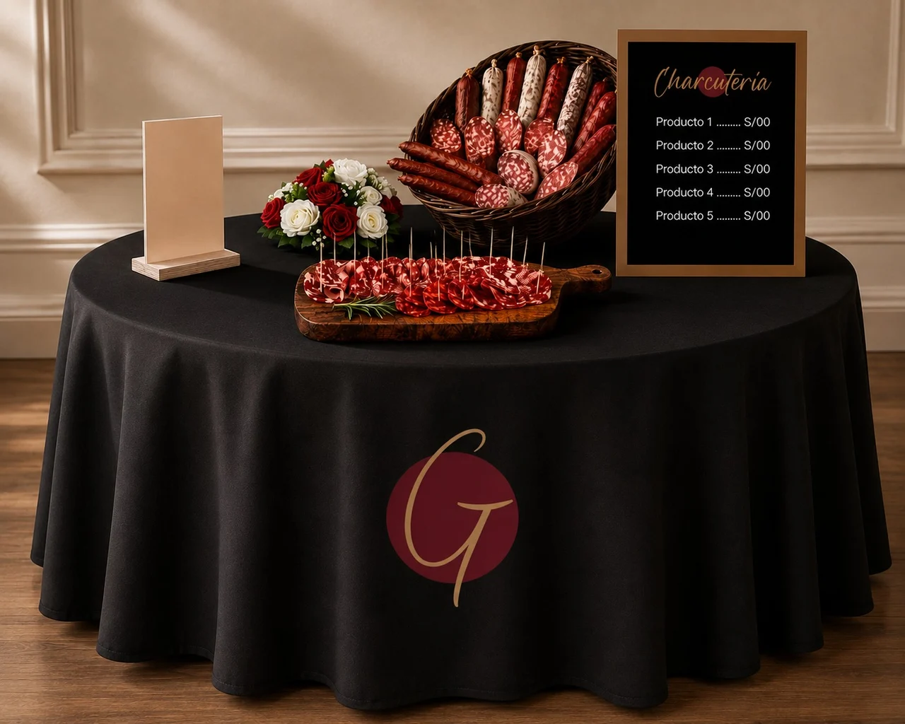 Modelo de stand de Mesa · 1.50 m de diámetro · 2.25 m²