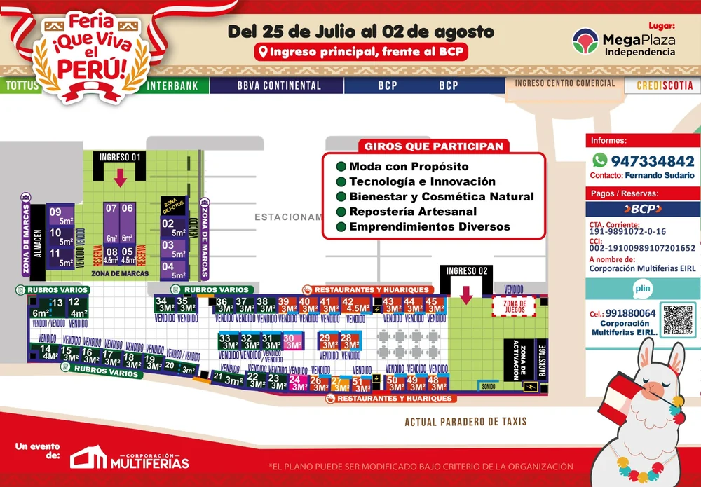 Plano de la feria en MegaPlaza Independencia