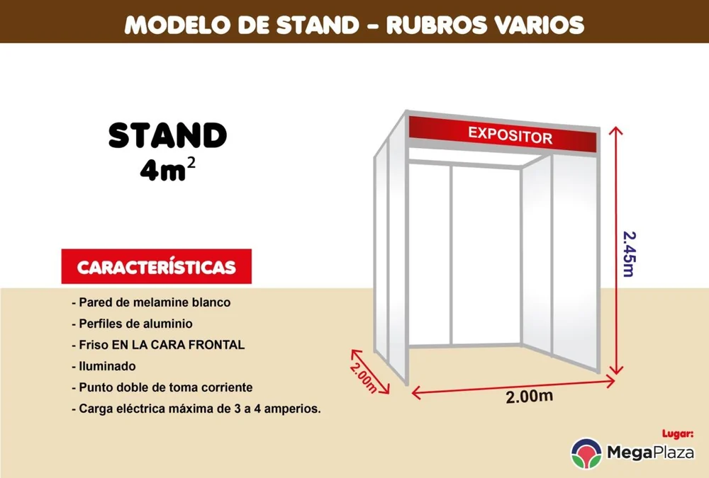 Stand Rubros varios · 4 m²